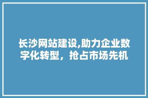 长沙网站建设,助力企业数字化转型，抢占市场先机