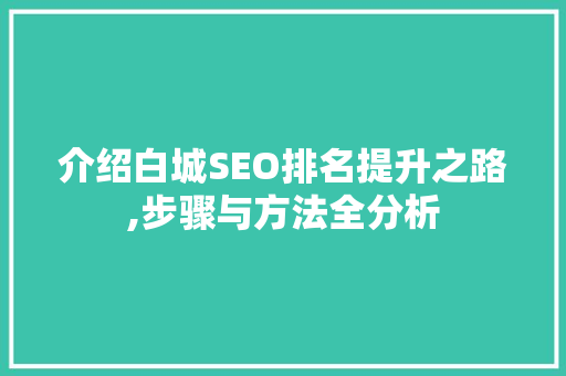 介绍白城SEO排名提升之路,步骤与方法全分析