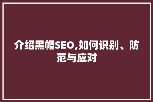 介绍黑帽SEO,如何识别、防范与应对 AJAX