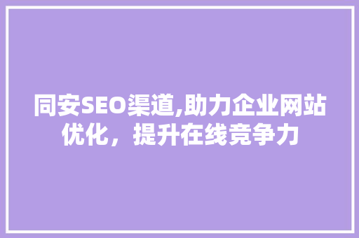 同安SEO渠道,助力企业网站优化，提升在线竞争力 GraphQL