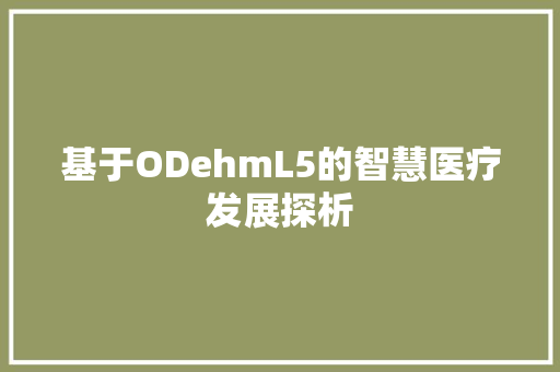 基于ODehmL5的智慧医疗发展探析