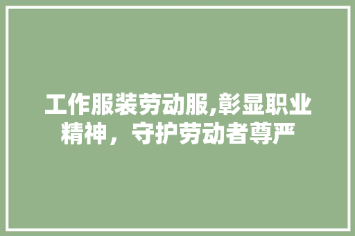 工作服装劳动服,彰显职业精神，守护劳动者尊严