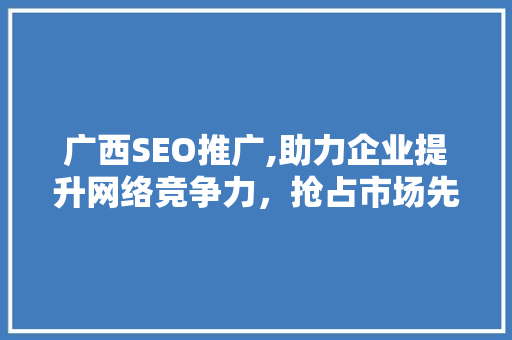 广西SEO推广,助力企业提升网络竞争力，抢占市场先机 HTML