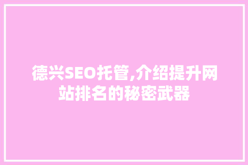 德兴SEO托管,介绍提升网站排名的秘密武器