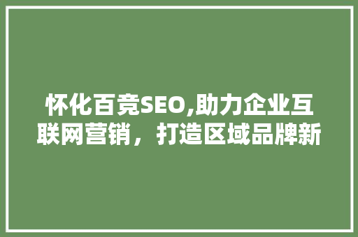 怀化百竞SEO,助力企业互联网营销，打造区域品牌新高度