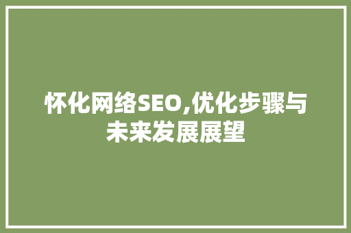 怀化网络SEO,优化步骤与未来发展展望