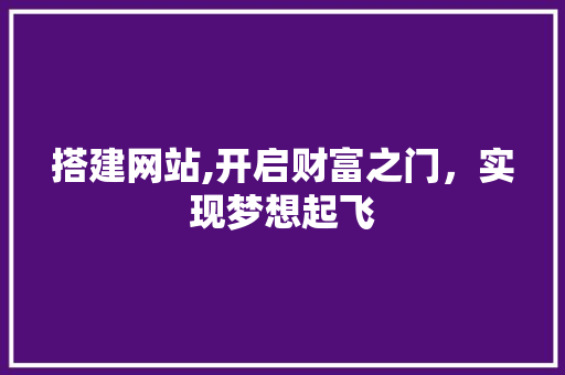 搭建网站,开启财富之门，实现梦想起飞 Vue.js