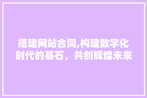 搭建网站合同,构建数字化时代的基石，共创辉煌未来