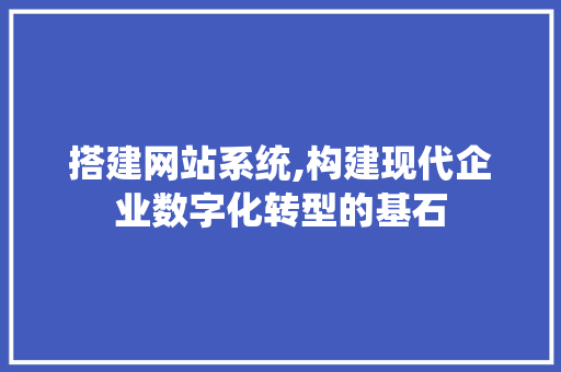 搭建网站系统,构建现代企业数字化转型的基石 AJAX