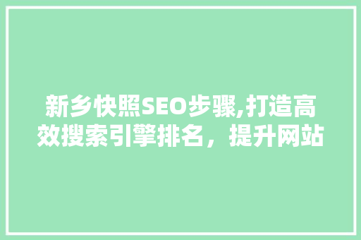 新乡快照SEO步骤,打造高效搜索引擎排名，提升网站流量与知名度