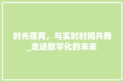 时光荏苒，与实时时间共舞_走进数字化的未来