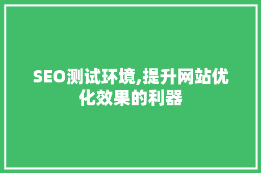 SEO测试环境,提升网站优化效果的利器