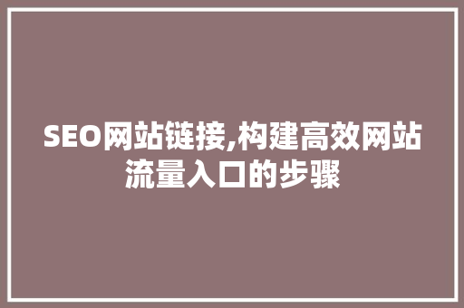 SEO网站链接,构建高效网站流量入口的步骤