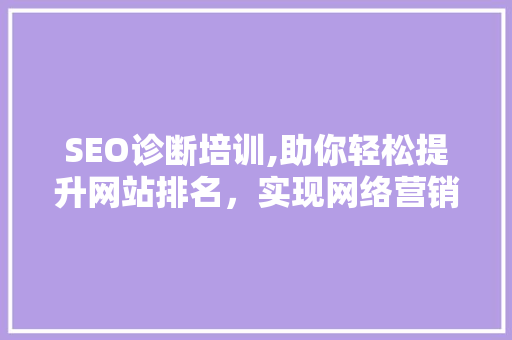 SEO诊断培训,助你轻松提升网站排名，实现网络营销突破