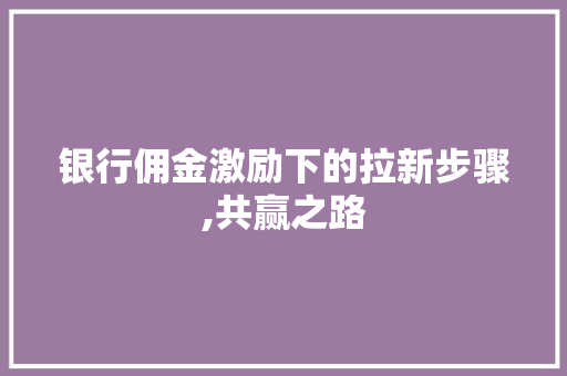 银行佣金激励下的拉新步骤,共赢之路