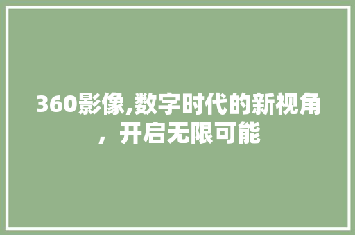 360影像,数字时代的新视角，开启无限可能