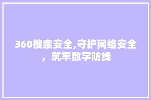 360搜索安全,守护网络安全，筑牢数字防线