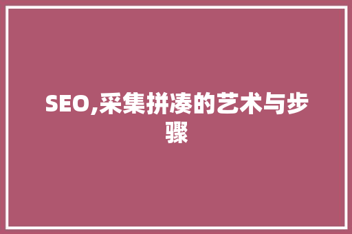 SEO,采集拼凑的艺术与步骤