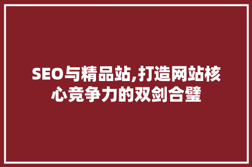 SEO与精品站,打造网站核心竞争力的双剑合璧 Python