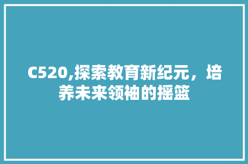 C520,探索教育新纪元，培养未来领袖的摇篮 SQL