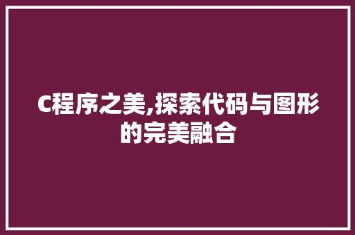 C程序之美,探索代码与图形的完美融合 Java