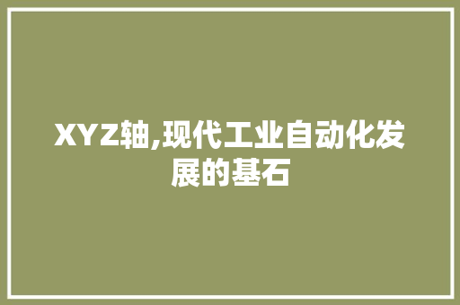 XYZ轴,现代工业自动化发展的基石