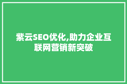 紫云SEO优化,助力企业互联网营销新突破 AJAX