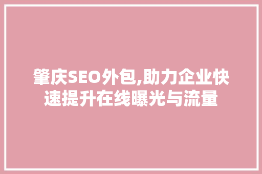 肇庆SEO外包,助力企业快速提升在线曝光与流量