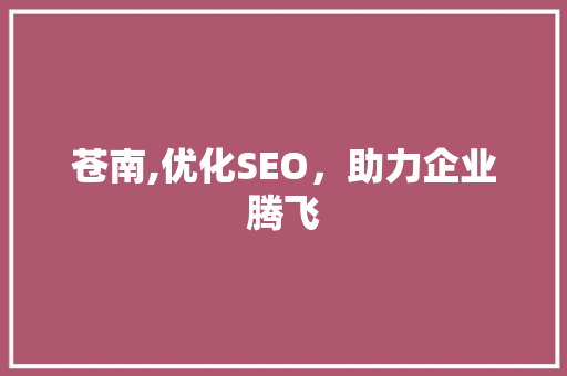 苍南,优化SEO，助力企业腾飞 JavaScript