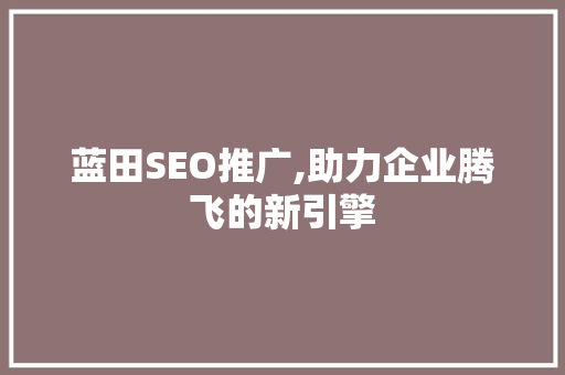 蓝田SEO推广,助力企业腾飞的新引擎 HTML