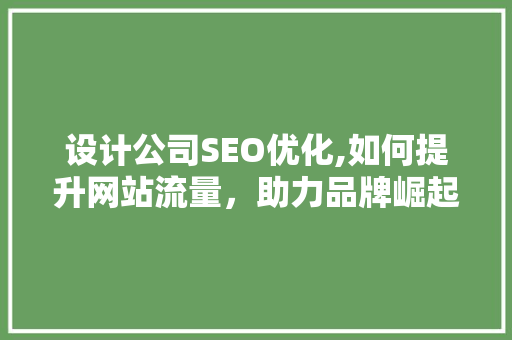 设计公司SEO优化,如何提升网站流量，助力品牌崛起 HTML