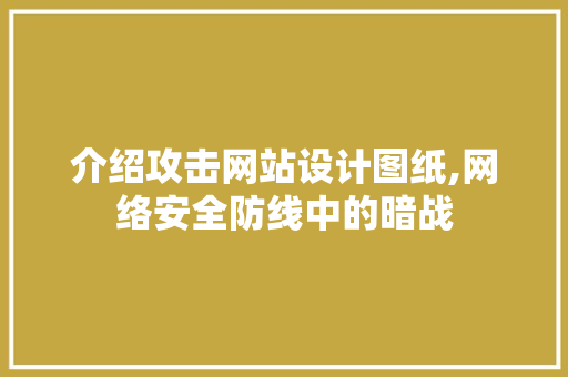 介绍攻击网站设计图纸,网络安全防线中的暗战