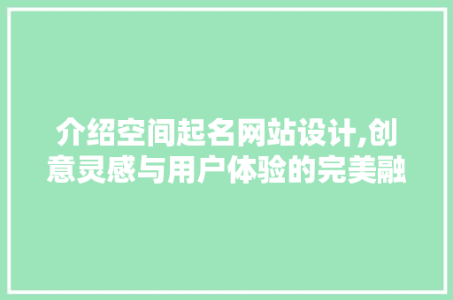 介绍空间起名网站设计,创意灵感与用户体验的完美融合