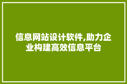 信息网站设计软件,助力企业构建高效信息平台 Vue.js