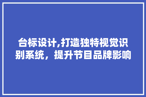 台标设计,打造独特视觉识别系统，提升节目品牌影响力