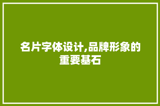 名片字体设计,品牌形象的重要基石