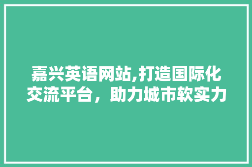 嘉兴英语网站,打造国际化交流平台，助力城市软实力提升