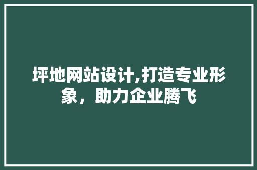 坪地网站设计,打造专业形象，助力企业腾飞