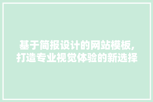 基于简报设计的网站模板,打造专业视觉体验的新选择 Webpack