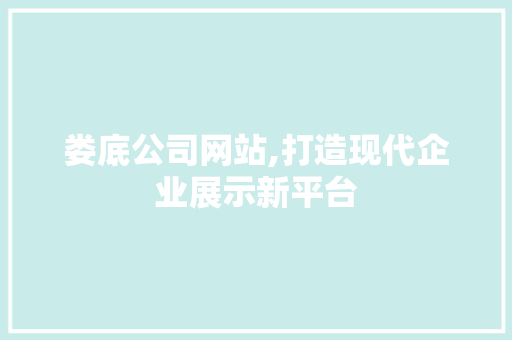 娄底公司网站,打造现代企业展示新平台