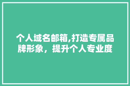 个人域名邮箱,打造专属品牌形象，提升个人专业度