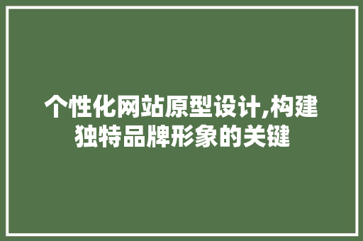 个性化网站原型设计,构建独特品牌形象的关键