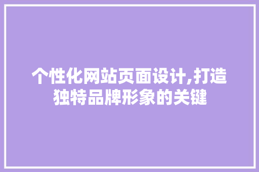 个性化网站页面设计,打造独特品牌形象的关键 HTML