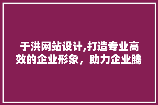 于洪网站设计,打造专业高效的企业形象，助力企业腾飞