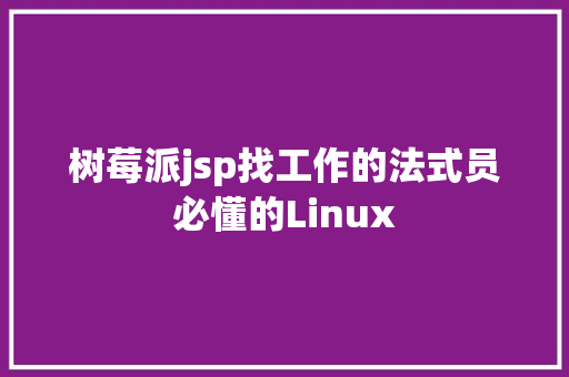 树莓派jsp找工作的法式员必懂的Linux