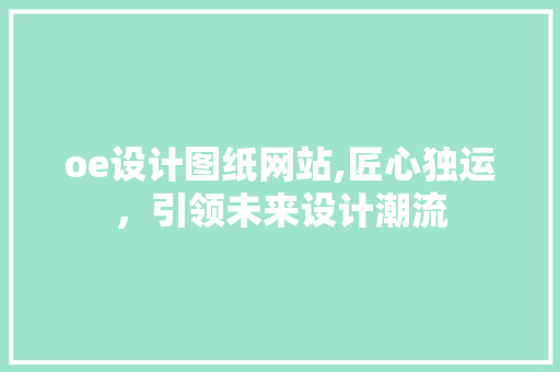 oe设计图纸网站,匠心独运，引领未来设计潮流