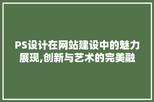 PS设计在网站建设中的魅力展现,创新与艺术的完美融合 Node.js