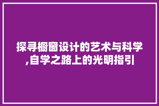 探寻橱窗设计的艺术与科学,自学之路上的光明指引 Python