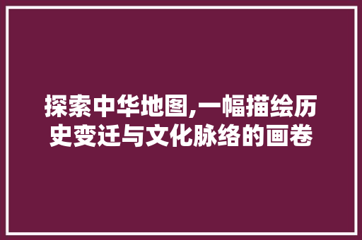 探索中华地图,一幅描绘历史变迁与文化脉络的画卷