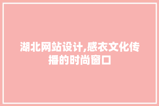 湖北网站设计,感衣文化传播的时尚窗口